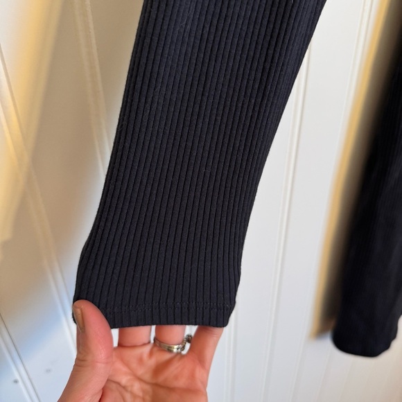 American Eagle Ruched Knit Button-Front Mini Dress Charcoal Gray Women’s Size M - Picture 6 of 12